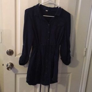 Navy Blue button down dress w/ pockets